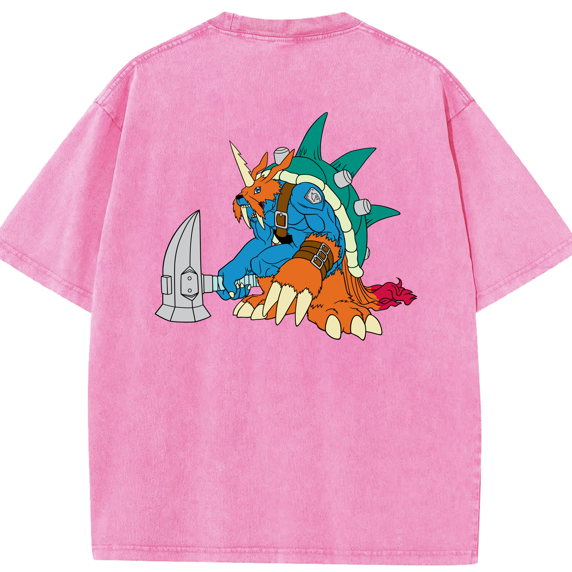 （画像用） Digimon デジタルモンスター/デジモン 綿100% ヴィンテージ風 半袖Tシャツ（背面プリント）